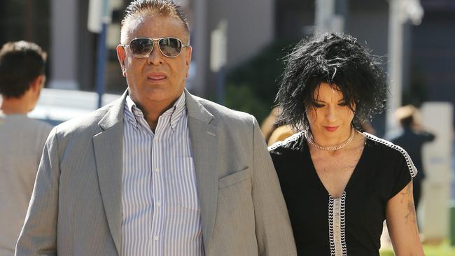 Former milk magnate Ken Lacey and his girlfriend Arianne Stringer arriving at Southport Court for his sentencing over cocaine matters. Picture: Glenn Hampson