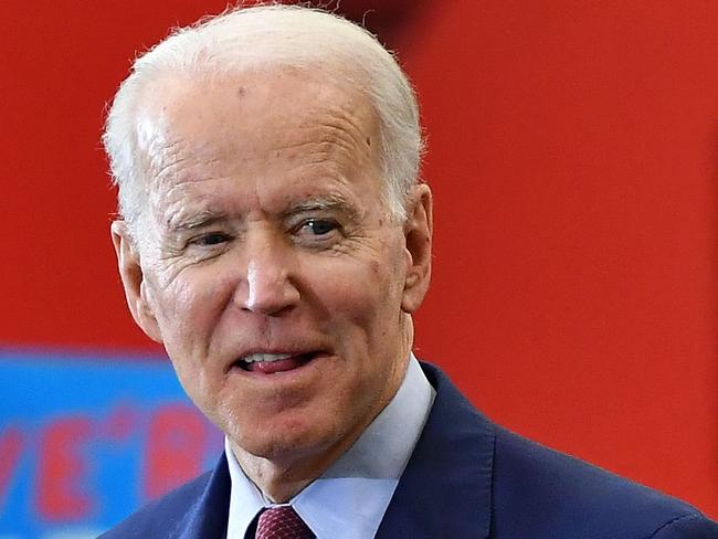 Democratic presidential candidate former Vice President Joe Biden speaks during a campaign rally at Renaissance High School in Detroit, Michigan on March 9, 2020. (Photo by MANDEL NGAN / AFP)