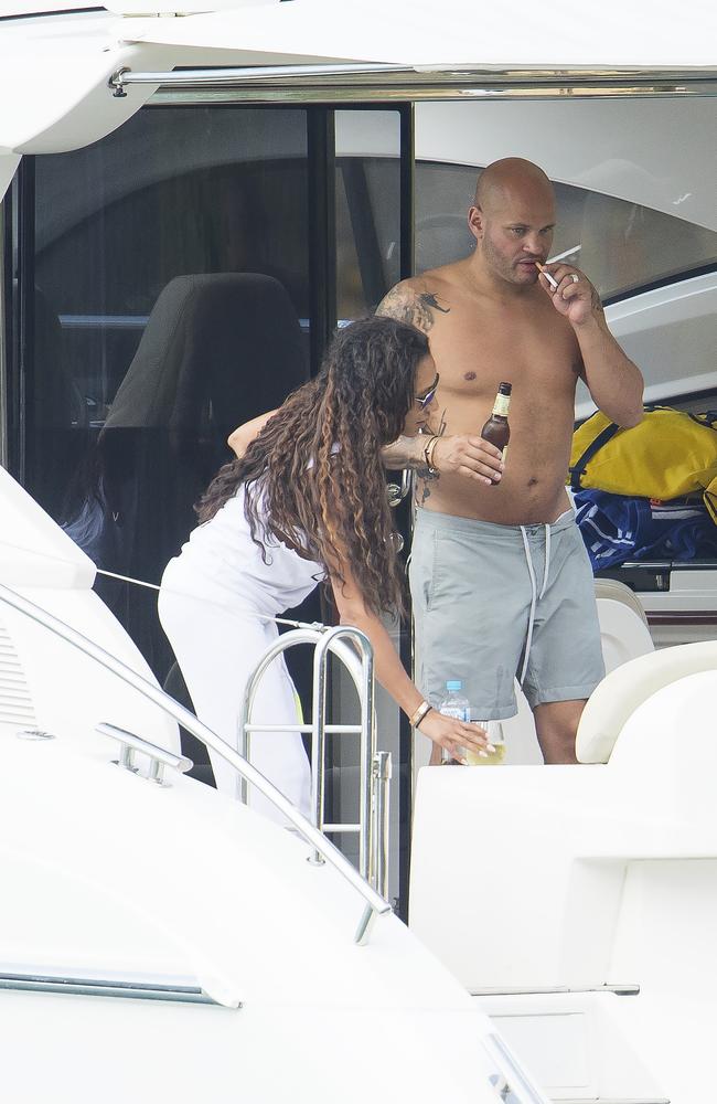 Mel B and Stephen Belafonte on Sydney Harbour in November last year. Picture: Matrix Media