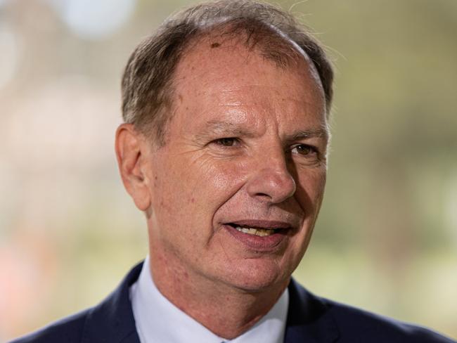 MELBOURNE, AUSTRALIA - NewsWire Photos - 15 FEBRUARY, 2025: Victorian Shadow Minister for Police David Southwick speaks to the media at Jensen Reserve in Footscray. Picture: NewsWire / Diego Fedele
