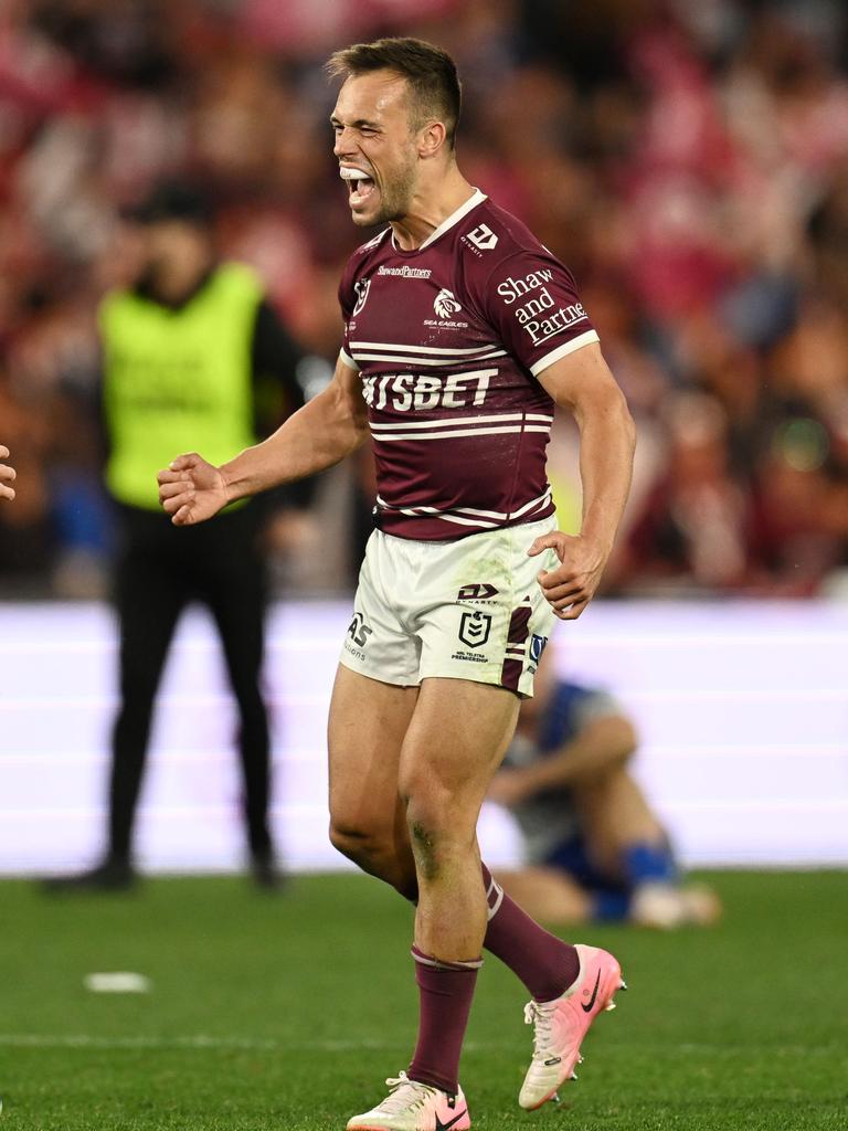 Luke Brooks has a perfect winning record in finals following Manly’s win over Canterbury. Picture: NRL photos