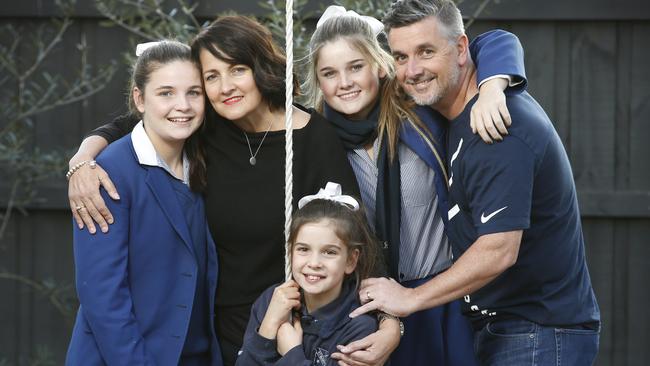 Cath with her family, Meg, Scarlett, Georgia and husband Grant. Picture: David Caird