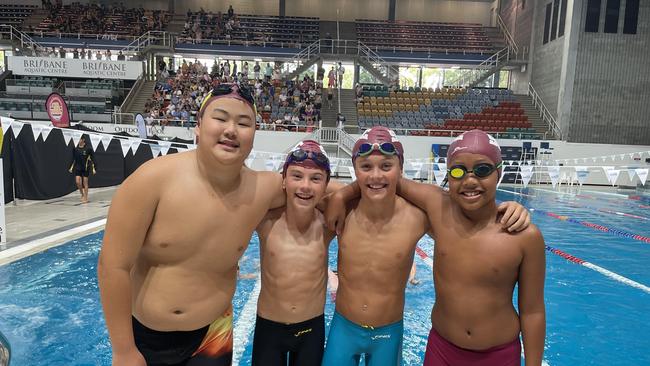 The St Peters 4x50m medley relay 12 Years had a win - team members not in order were Aiden Ion, Boston Deane, Charlie Bianchi and Zachary Erdmann.