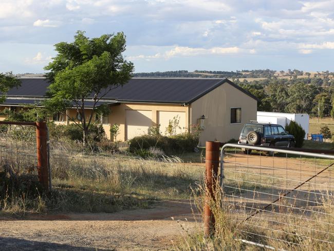 The Cherry Vale home near Young raided by police yesterday. Picture: Brad Newman