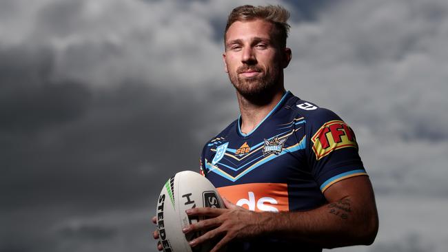 GOLD COAST, AUSTRALIA - FEBRUARY 27: Bryce Cartwright poses during a Gold Coast Titans NRL media session at the Titans High Performance Centre on February 27, 2019 in Gold Coast, Australia. (Photo by Chris Hyde/Getty Images)