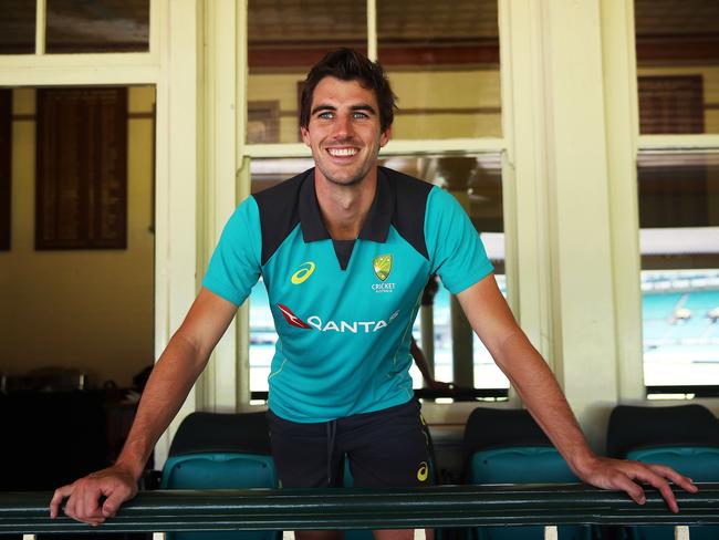 Pat Cummins outside the SCG dressing rooms as he prepares to play his first Test at the famous ground. Picture: Phil Hillyard