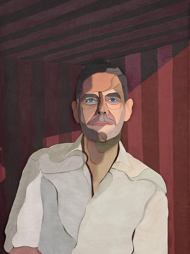 Jason Jowett’s 'Alex Greenwich', acrylic, cut and handsewn on linen, 124.6 x 89cm. Sitter: Alex Greenwich