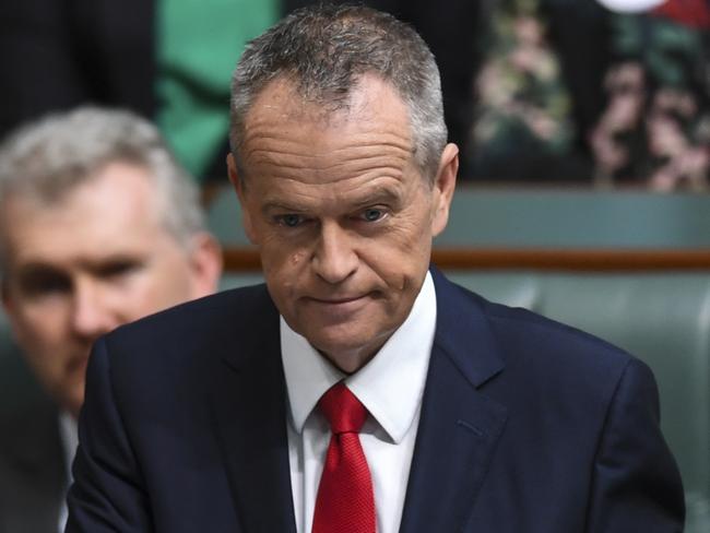 Australian Opposition Leader Bill Shorten delivers his Budget reply speech 2018 in the House of Representatives Question Time at Parliament House in Canberra. Picture: AAP Image/Lukas Coch