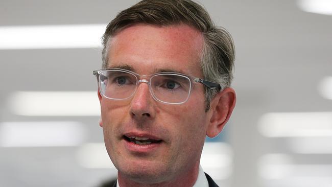 SYDNEY, AUSTRALIA - NewsWire Photos, FEBRUARY 06 2022: Premier Dominic Perrottet,  makes an announcement about Boosters and an initiative to help families during a press conference at the Homebush Vaccination Center in Sydney. Picture Gaye Gerard / NCA Newswire.