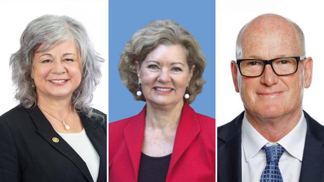 The three nominees for the mayoral vote on Tuesday night were (left to right) Sue Heins, Candy Bingham and Dave Walton. Pictures: Supplied