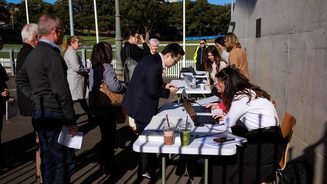 The first meeting of creditors after the collapse of, Toplace, at Drummoyne Oval, today. Picture: Justin Lloyd.