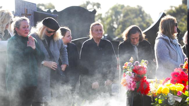 More than a dozen loved ones paid tribute to Ms Herron during a Greek Orthodox blessing ceremony at her grave today. Picture: David Crosling