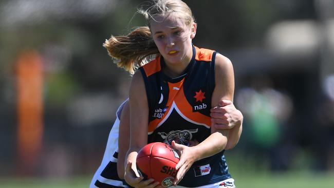 Neve Cowley in action for the Calder Cannons. Picture: Julian Smith