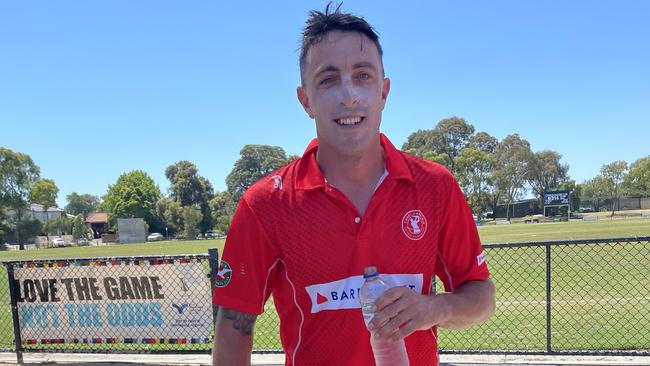 Lucas Ligt after his ton for Casey Cardinia on Monday.