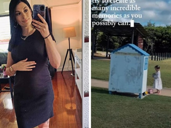 Eerie social media posts of Lauren Flanigan, who was charged with the murder of her 3yo daughter Sophia Rose before dying on Sunday, have revealed a dark decline. Picture: Instagram