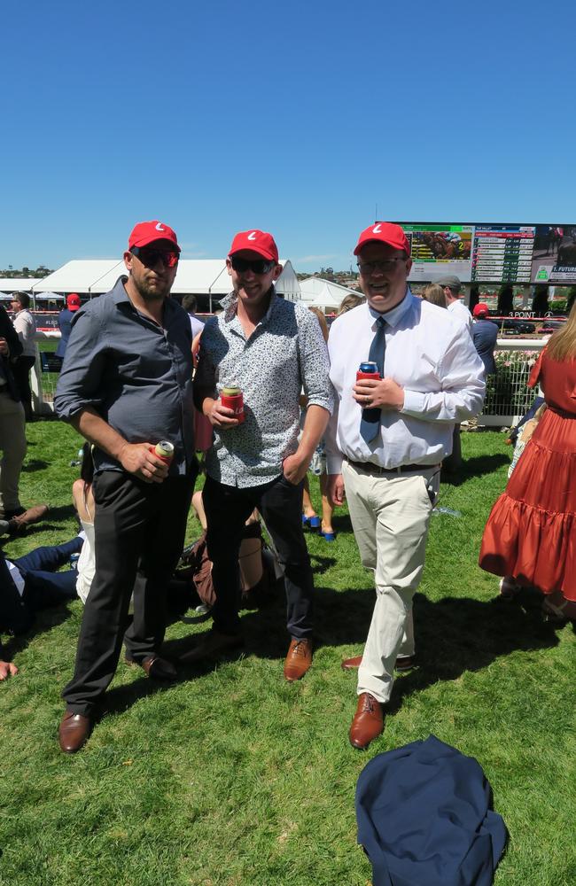 Josh, Chris and Corey together at the Cox Plate.