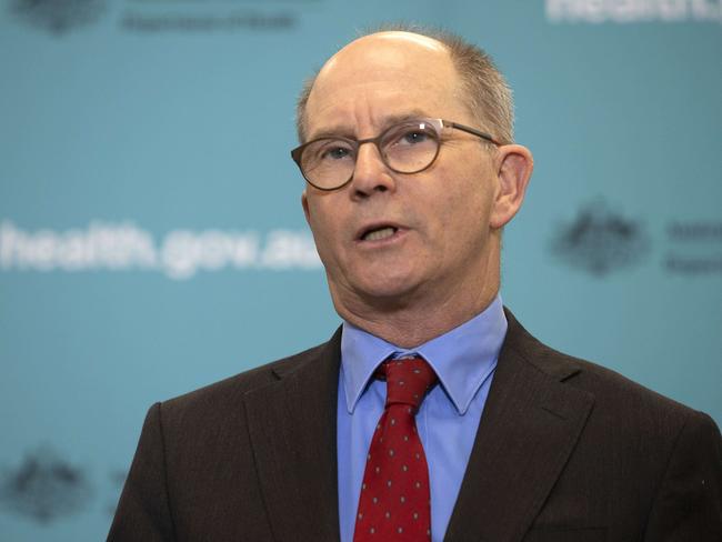 Chief medical officer professor Paul Kelly says over 50s need to get inoculated against coronavirus because the benefits outweigh the risks. Picture: NCA NewsWire / Gary Ramage