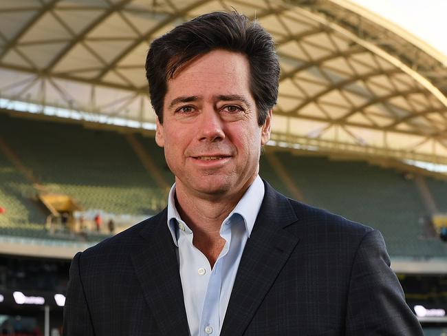 ADELAIDE, AUSTRALIA - SEPTEMBER 07: AFL CEO Gillon McLachlan poses for a photo prior to the AFL First Qualifying Final match between the Adelaide Crows and the Greater Western Sydney Giants at Adelaide Oval on September 7, 2017 in Adelaide, Australia.  (Photo by Daniel Kalisz/Getty Images)