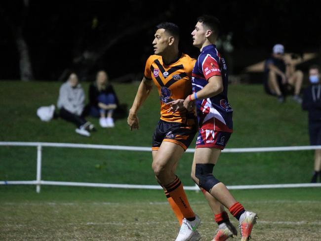 Israel Folau makes his Rugby League Gold Coast debut for Southport Tigers against defending champions Runaway Bay at Owen Park, Southport. Pic Mike Batterham