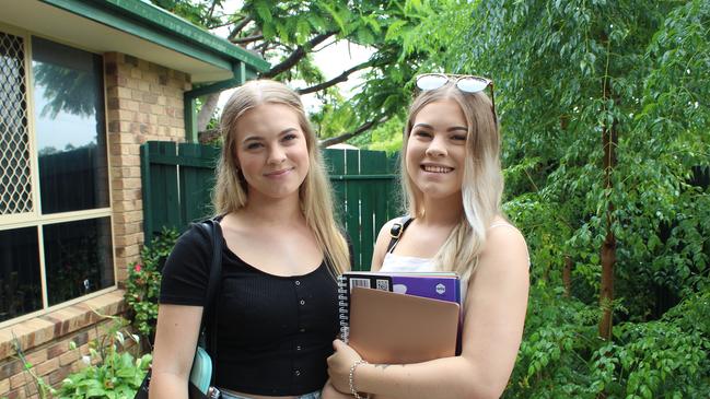 Twins Grace and Tess Hamlin will study at the new USC Moreton Bay campus. Picture: Courtesy of USC Moreton Bay