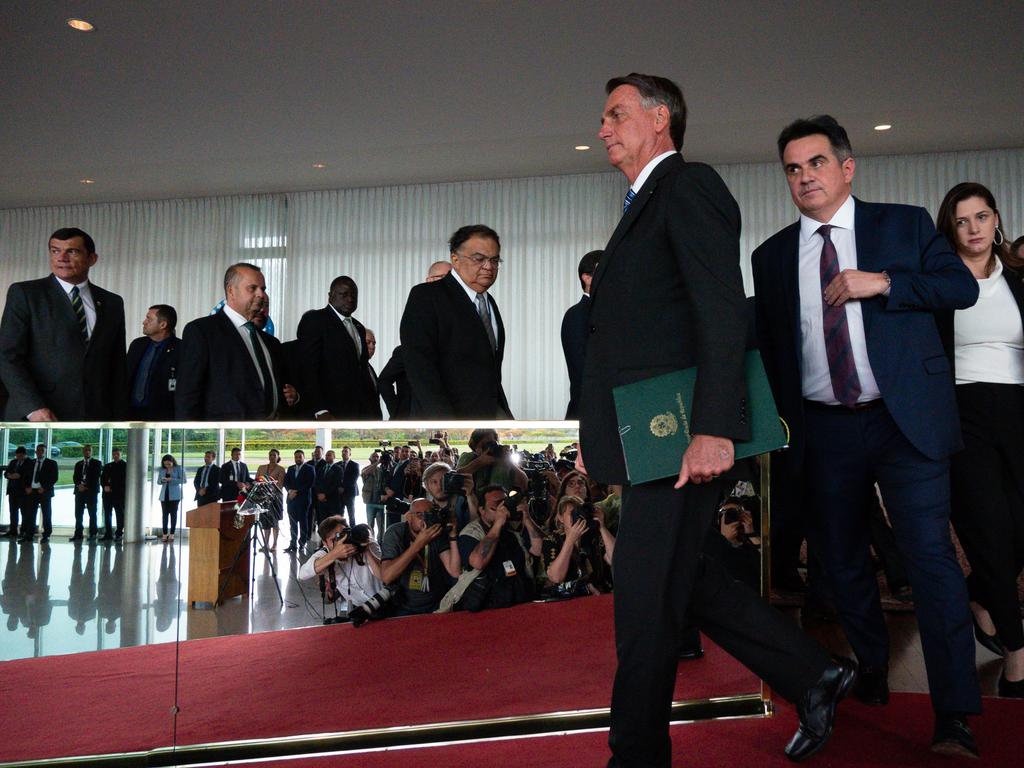 Jair Bolsonaro made the brief comments on Tuesday in the wake of his Sunday election loss. Picture: Andressa Anholete/Getty