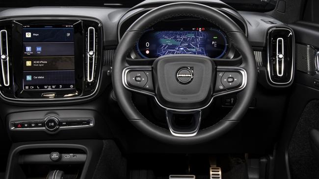 The dual-motor version of the XC40 has replaced leather with sustainable fabrics. Picture: Supplied.