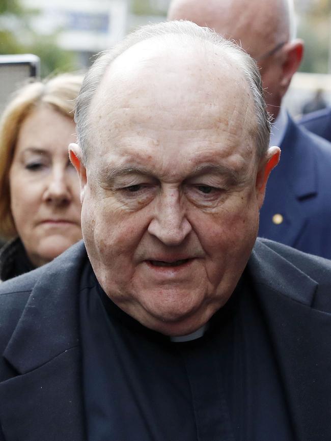 Archbishop Philip Wilson leaves Newcastle Local Court. Picture: Darren Pateman/AAP