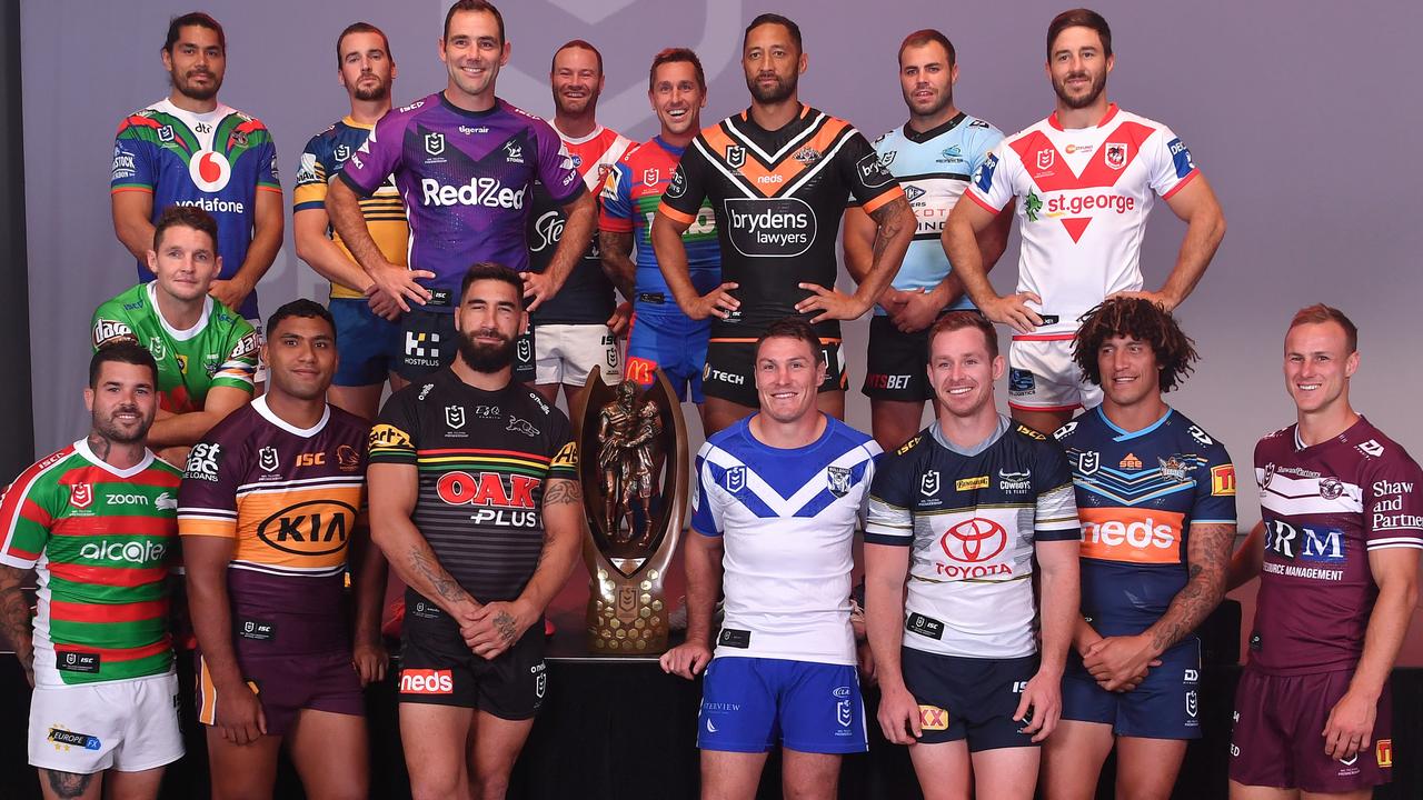 The NRL captains at the season launch.
