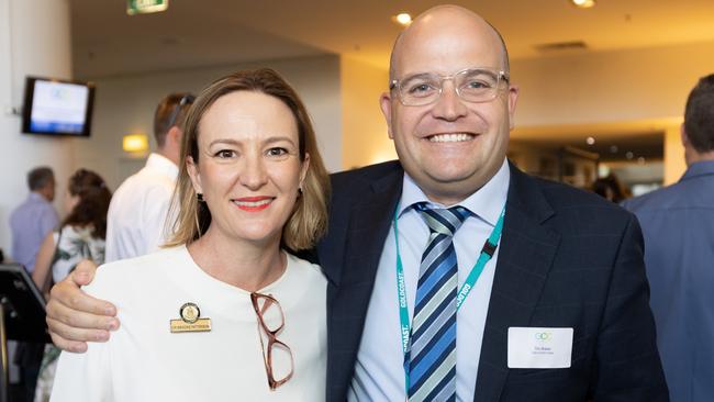 Brooke Patterson and Tim Baker at the Gold Coast Economic Health Check Forum. Picture: Celeste Humphrey