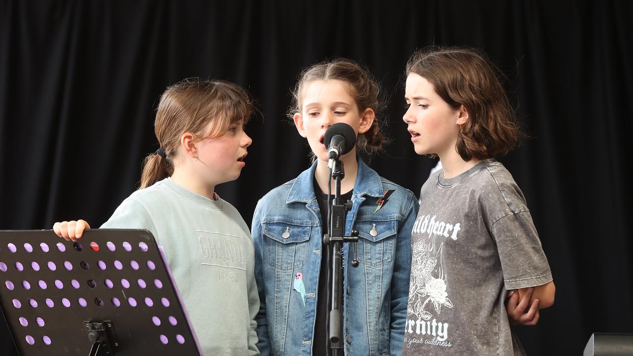 Surfside Primary School students performed in the school music section of the Geelong Show. Picture: Alison Wynd