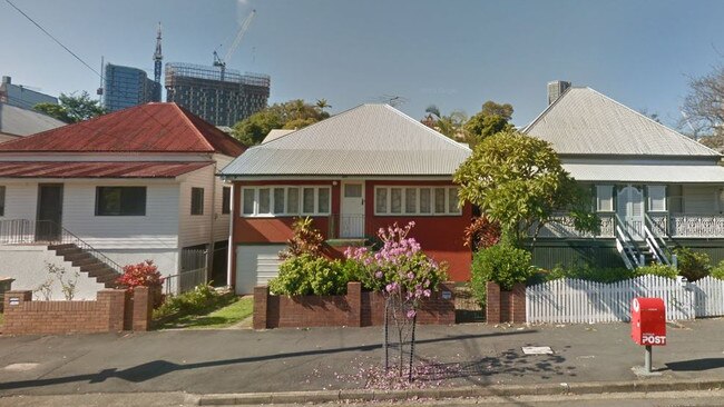 These streets on Water St, Spring Hill, could be overshadowed by 20 storey towers built just 200m behind them on St Paul’s Tce under the new Spring Hill Neighbourhood Plan. Picture: Google Maps