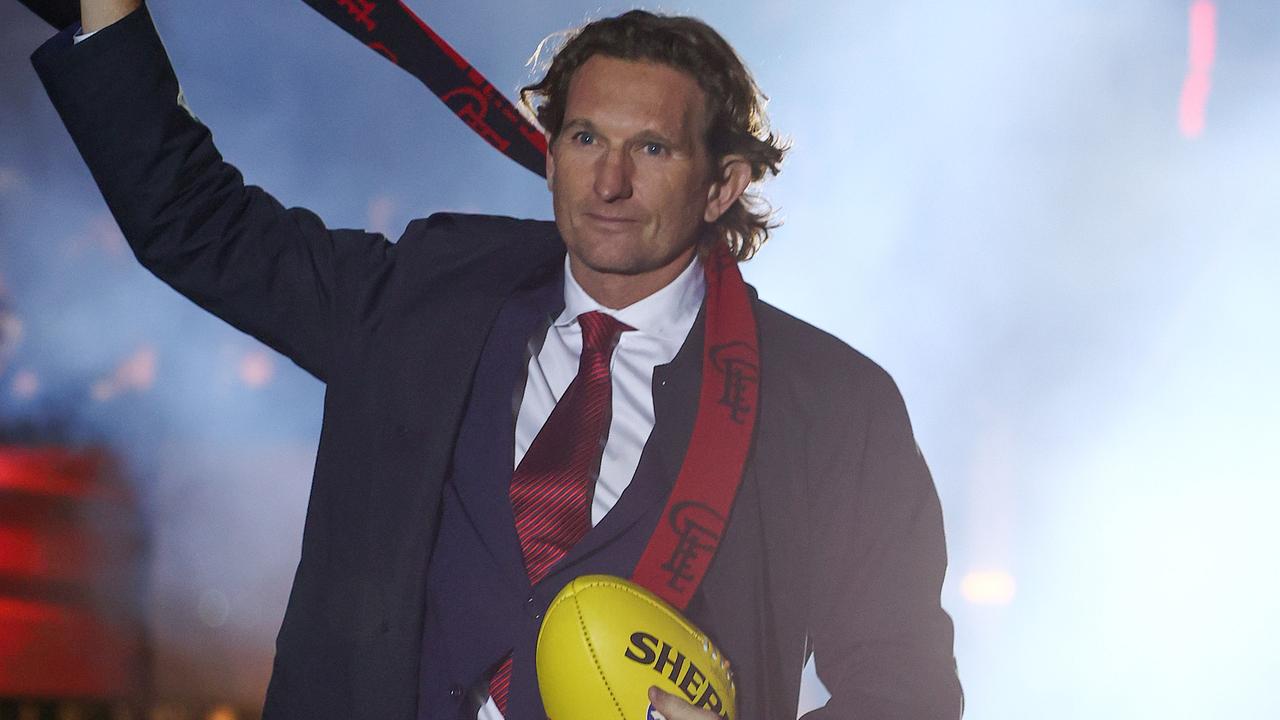 MELBOURNE. 10/06/2022.. AFL Round 13. Essendon vs Carlton at the MCG. James Hird during tonights pregame celebration for the 150th birthday of the Essendon FC . Photo by Michael Klein