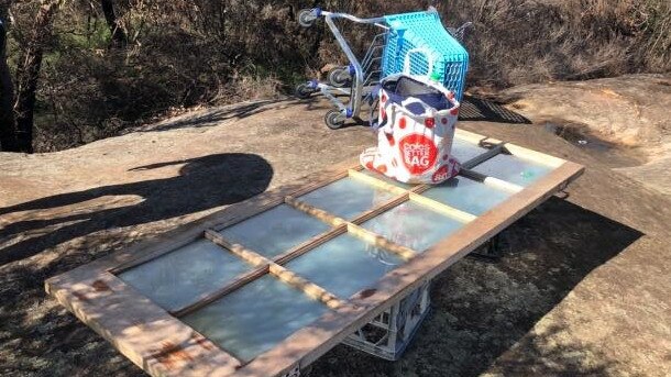 Rubbish left by partygoers at Gumbooya Reserve, Allambie Heights. Picture: Facebook