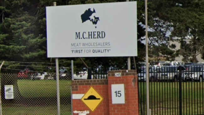 The M.C. Herd abattoir in Corio, near Geelong. Picture: Google