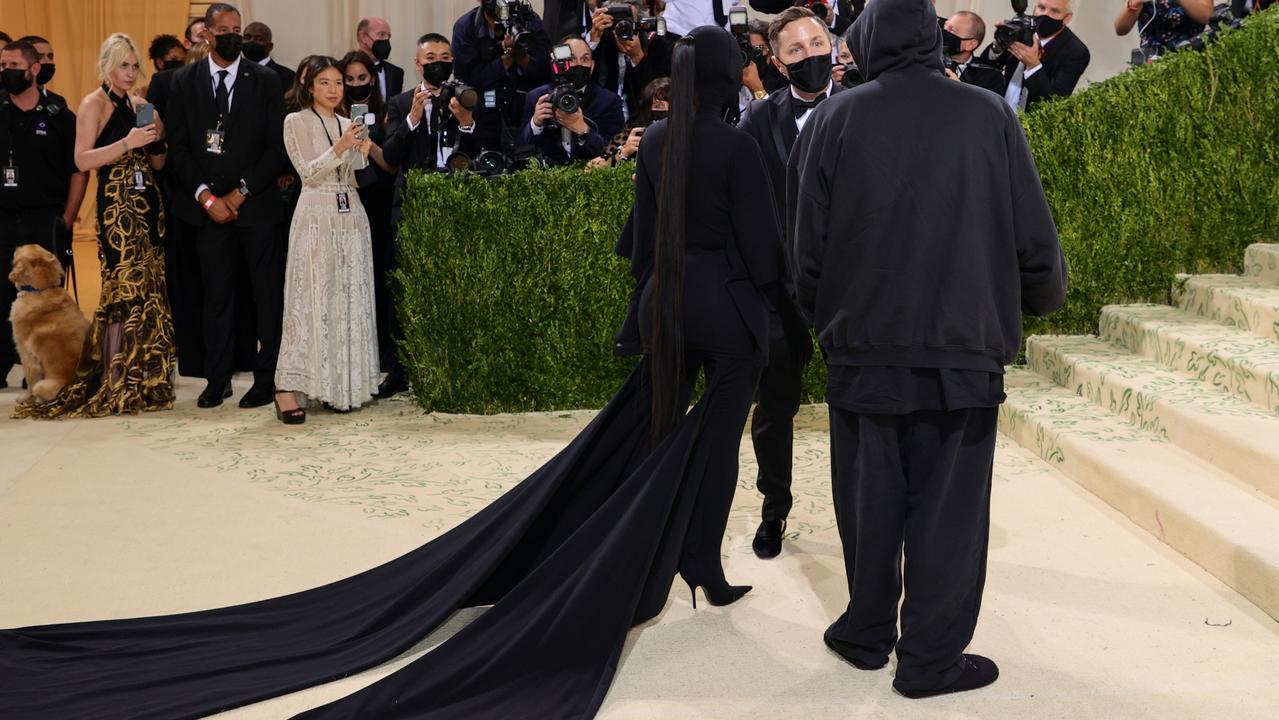 Kim and Demna Gvasalia rocked matching looks. Picture: Theo Wargo/Getty Images