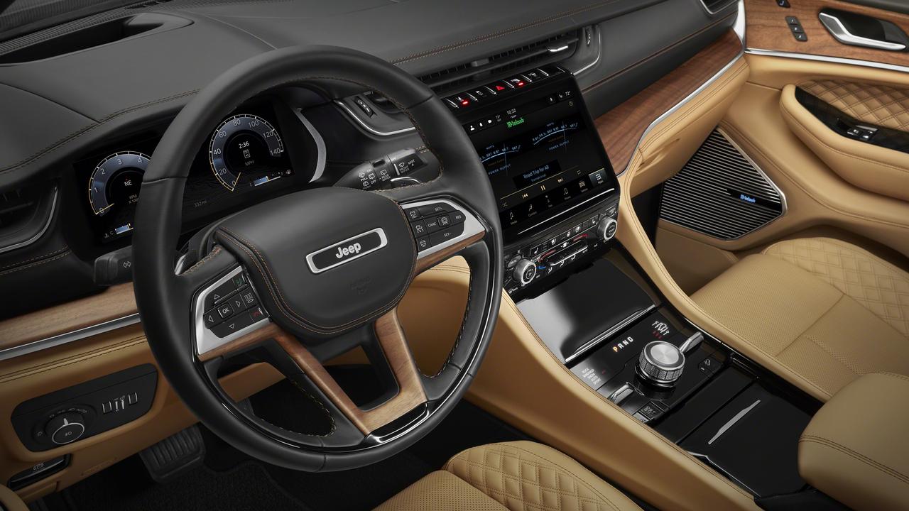 The 2021 Jeep Grand Cherokee has a striking interior.