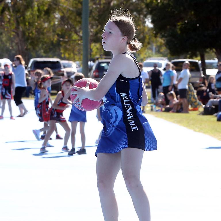 Netball at Runaway bay. Photo of Senior Intermediate Div 2 matches. Photo by Richard Gosling