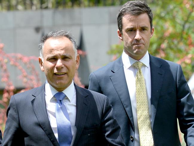 MELBOURNE, AUSTRALIA - NewsWire Photos DECEMBER 08, 2022: New Victorian Opposition leader John Pesutto at Parliament House in Melbourne with new Deputy David Southwick, Georgie Crozier and Matthew Bach. Picture: NCA NewsWire / Andrew Henshaw