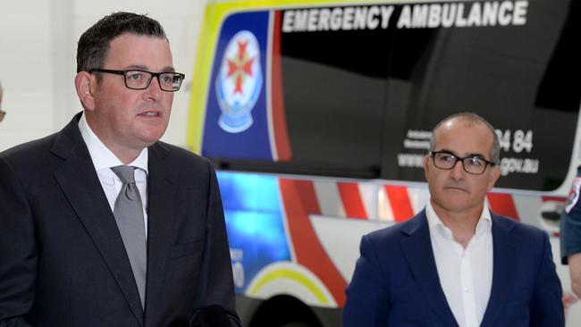 Victorian Premier Daniel Andrews and James Merlino, Minister for Mental Health. Picture: NCA NewsWire / Andrew Henshaw