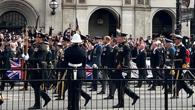 Prince William and Prince Harry, along with the other royals, walked right past me. Picture: Bronte Coy