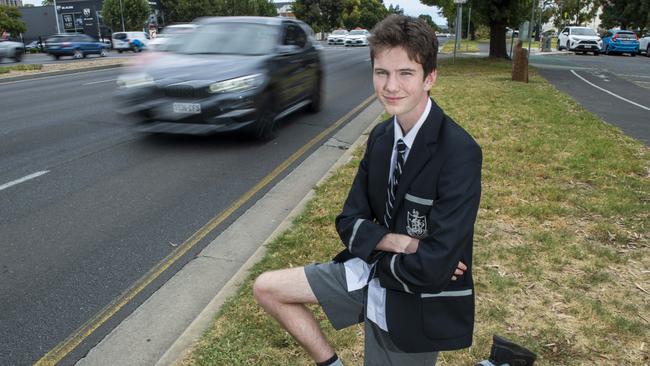 Teen parliament hopeful Lachlan Duggan has a plan to provide savings for families at the fuel pump. Picture: Mark Brake