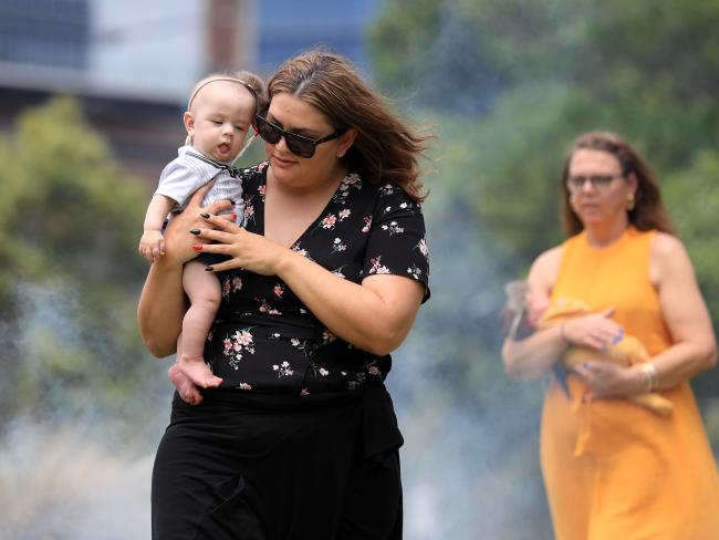 Gold Coast University Hospital hosts the Welcome Baby to Country. Pictured is Nerida Brewer and baby Ezra Brewer (4 months old). Photo: Scott Powick