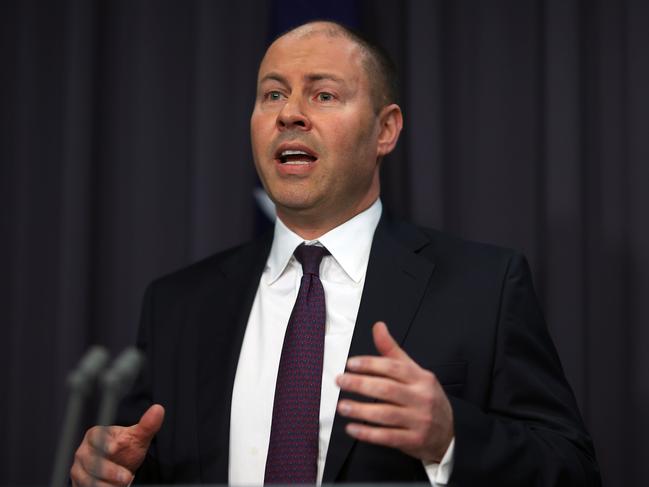 CANBERRA, AUSTRALIA - NewsWire Photos, AUGUST, 19, 2021: The Treasurer Josh Frydenberg at a press conference at Parliament House in Canberra.Picture: NCA NewsWire/Gary Ramage