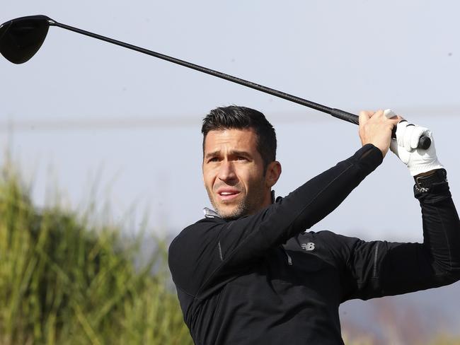 Liverpool great Luis Garcia at Glenelg Golf Club, where he and other legends enjoyed a round. Picture: Sarah Reed