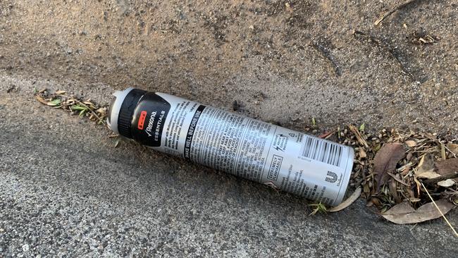 An aerosol cans believed to be sniffed by youths in the street. Picture: Supplied