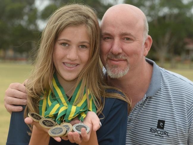 Dayna Crees has been competing since she was 12. Her dad Mark has the same condition. Picture: Susan Windmiller