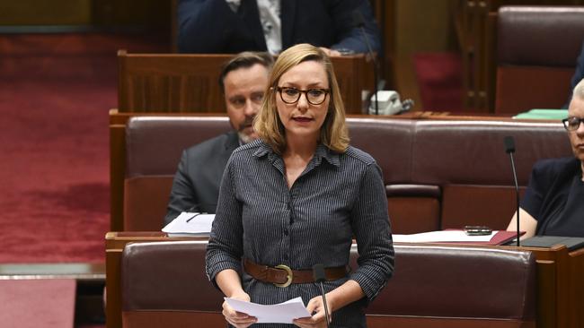 Senator Waters branded Pauline Hanson’s speech as “racially charged” and “utterly inappropriate”. Picture: Martin Ollman/NCA NewsWire.