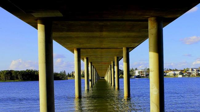 The pair were fishing on the western (left) side of The Entrance Bridge. Picture: Christine Bennett
