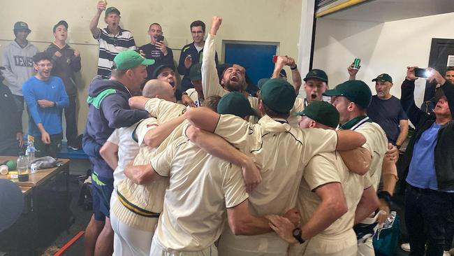 Jubilants Caulfield players sing the song.