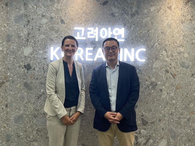 Townsville Enterprise CEO Claudia Brumme-Smith with Korea Zinc General Manager Strategy Jaekil Rye. Picture: TEL.
